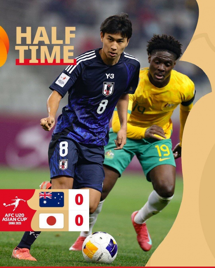 半场-澳大利亚U20暂0-0日本U20 场面沉闷双方0射正